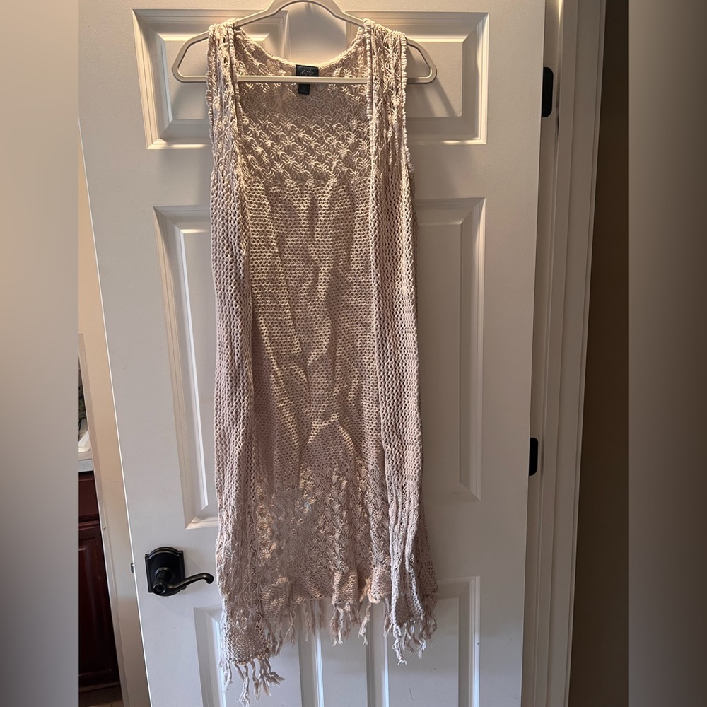 Long crochet vest
